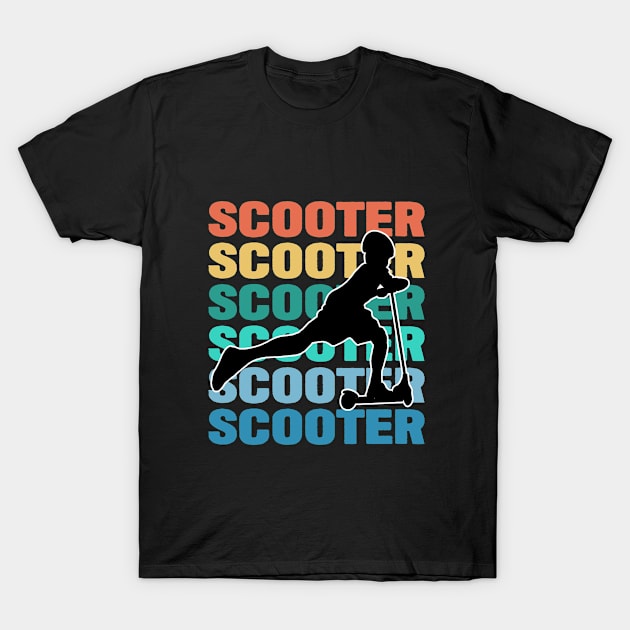 Stunt Scooter - Scootering Colorful T-Shirt by Kudostees